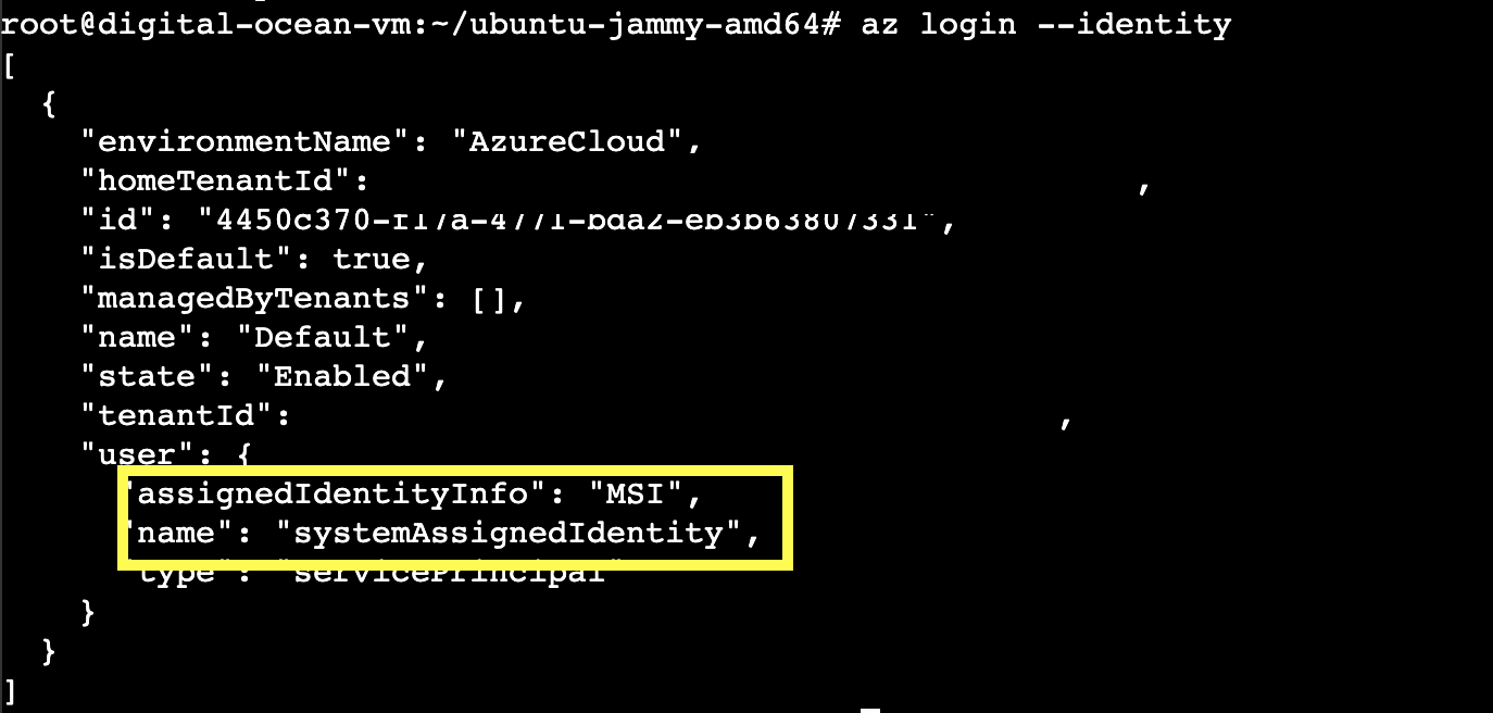 Configuring azure arc managed identity with terraform dots and